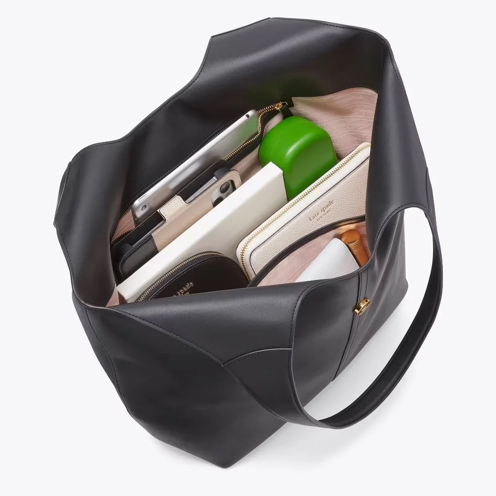 Kate Spade Dakota Large Smooth Napa Leather Tote - Black - Picture 6 of 8